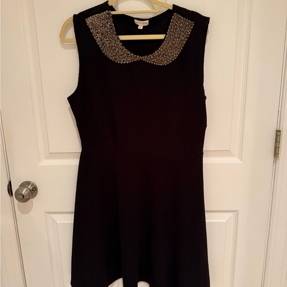 Maison Jules fit and flare beaded Peter Pan collar dress. XL